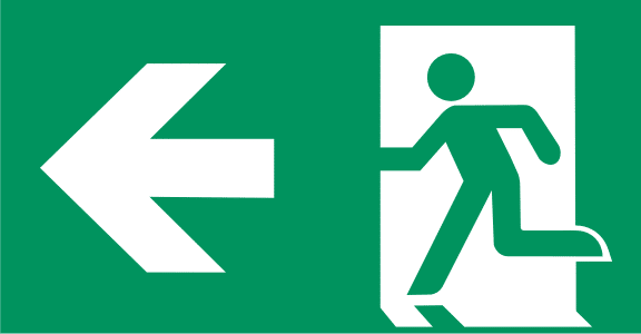 Symbol: Rettungsweg Notausgang Links - E001