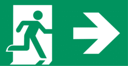 Symbol: Rettungsweg Notausgang Rechts - E002
