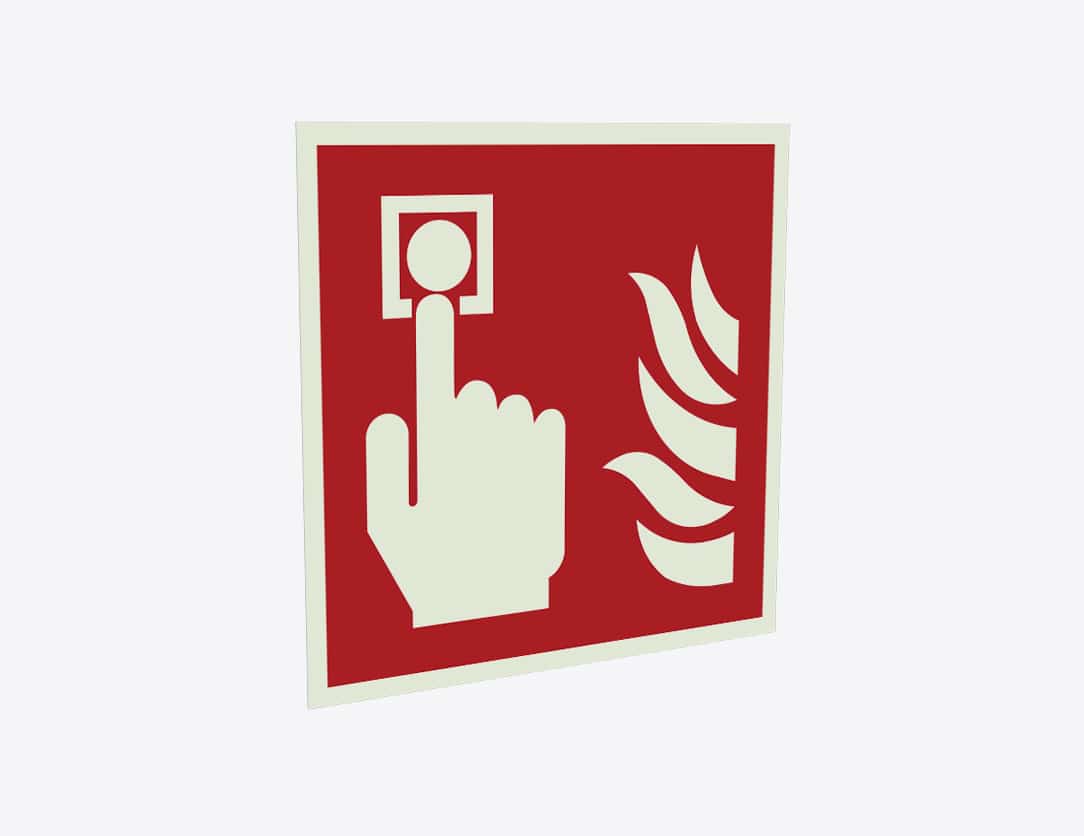 Brandschutzzeichen Brandmelder – F005 – ASR / ISO, Folie, 200 x 200 mm