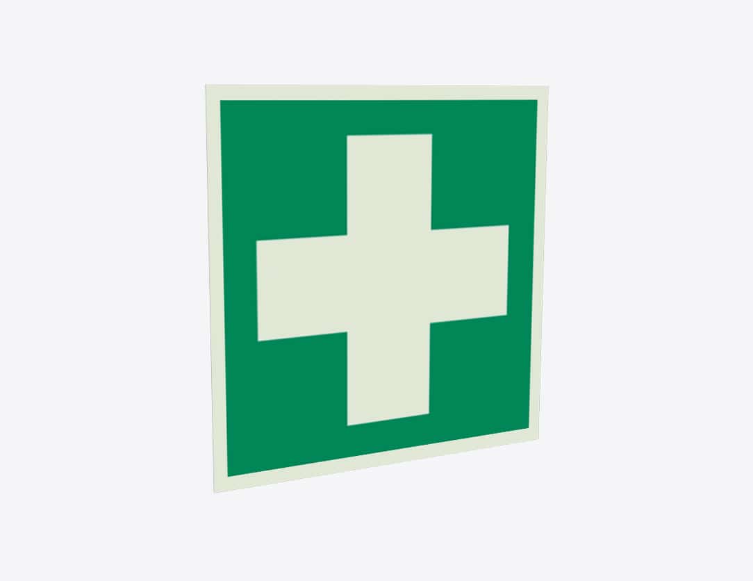 Rettungszeichen Erste Hilfe – E003 – ASR / ISO, Folie, 200 x 200 mm