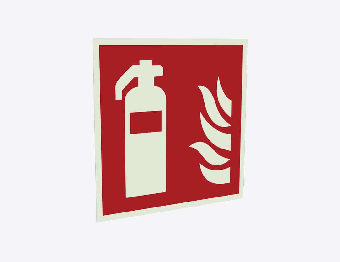 Brandschutzzeichen Feuerlöscher – F001 – ASR / ISO, Folie, 200 x 200 mm