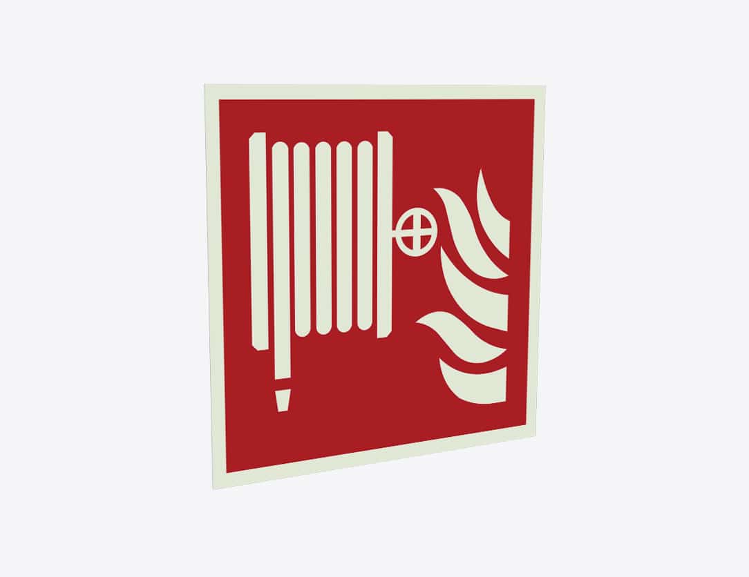 Brandschutzzeichen Wandhydrant – F002 – ASR / ISO, Folie, 200 x 200 mm