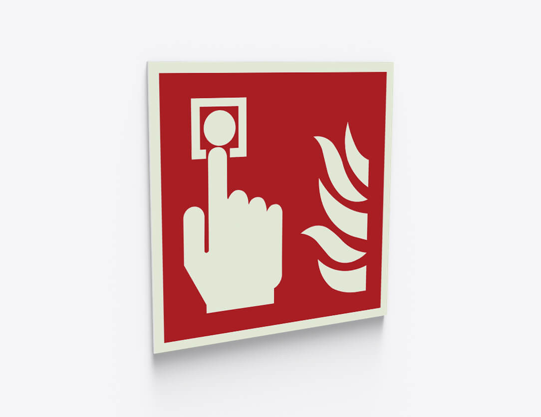 Brandschutzzeichen Brandmelder – F005 – ASR / ISO, Kunststoff, 200 x 200 mm