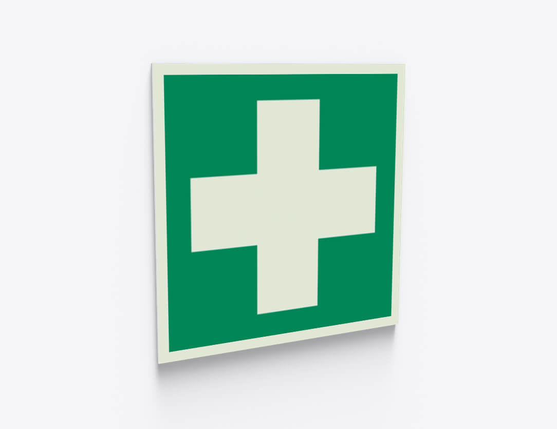 Rettungszeichen Erste Hilfe – E003 – ASR / ISO, Kunststoff, 200 x 200 mm
