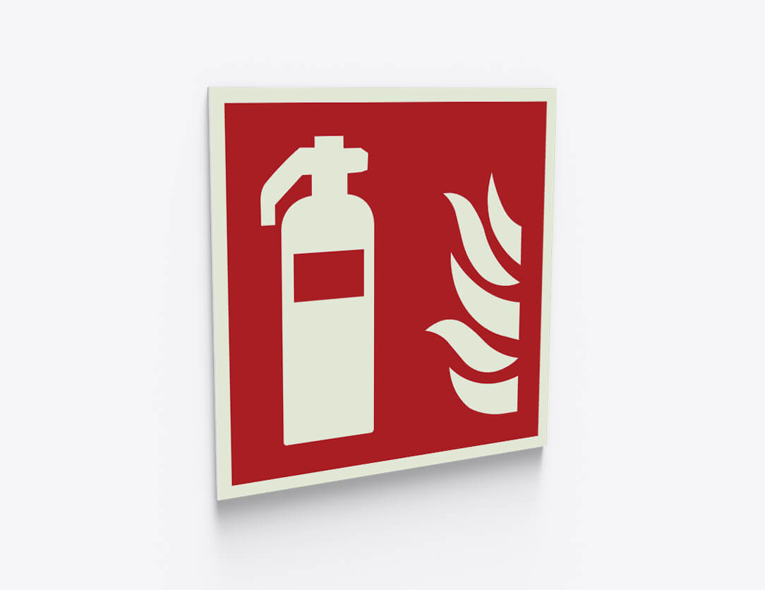 Brandschutzzeichen Feuerlöscher – F001 – ASR / ISO, Kunststoff, 200 x 200 mm