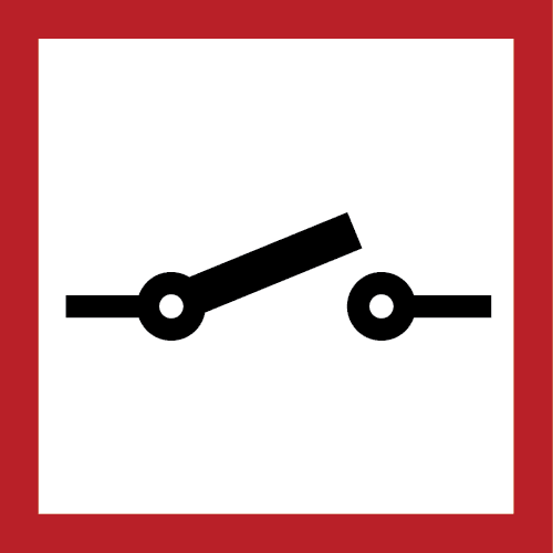 Hauptschalter -Feuerwehrplan Symbol