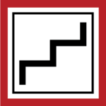 Treppenraum mit Feuerwiderstand - Feuerwehrplan Symbol